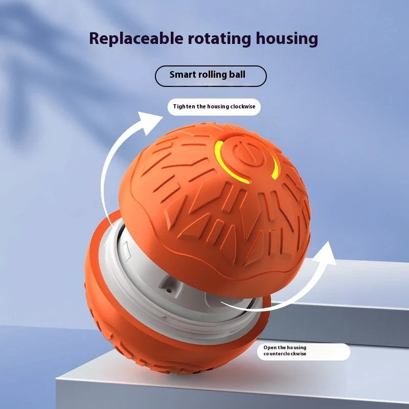 Luminous silicone electric jumping ball for dogs in blue and orange