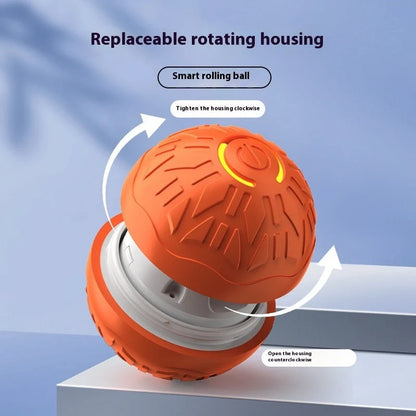 Luminous silicone electric jumping ball for dogs in blue and orange