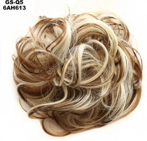 Hair ring wig in various colours from 1# to Burg, showing synthetic fibres and natural hairline for temporary styling
