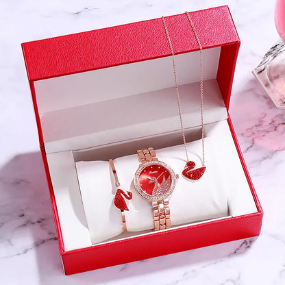 Ladies round watch with 32mm dial, 6mm alloy case, leather strap, and pin buckle