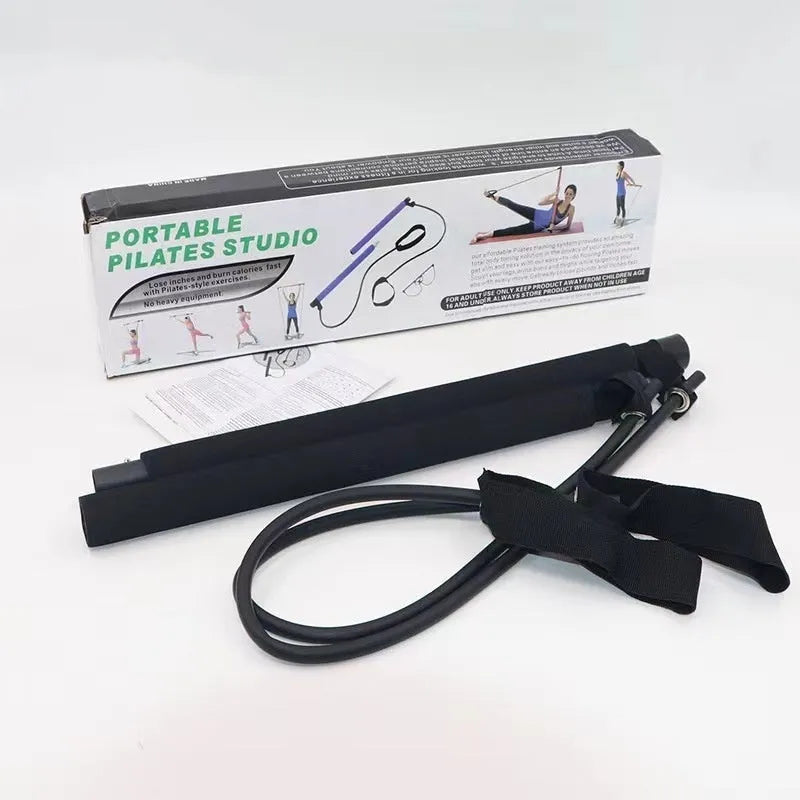Adjustable fitness pulling rope for hip training and body shaping in purple, pink, blue, or black colours.