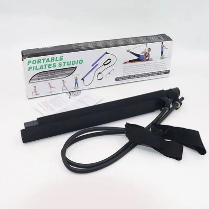 Adjustable fitness pulling rope for hip training and body shaping in purple, pink, blue, or black colours.