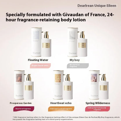 White 250ml body lotion bottle gift set with five fragrance options for dry skin.