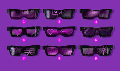 Multicolor LED Glasses with dynamic flashing lights, perfect for parties and events