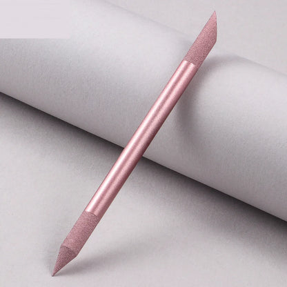 Nano glass nail polishing frotton tool in various solid colours.