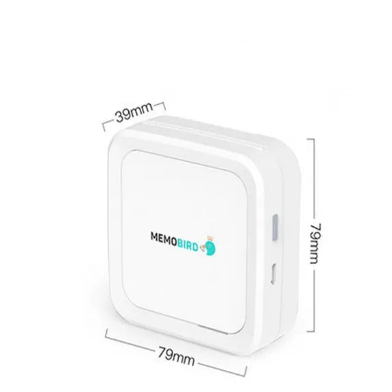 Thermal pocket portable Bluetooth printer, 79x79x40mm, 900mAh battery, pink or white, with thermal paper