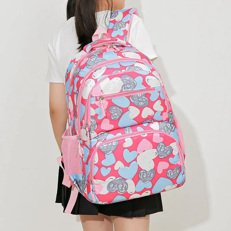 Blue student backpack with air pillow shoulder straps and Oxford cloth exterior
