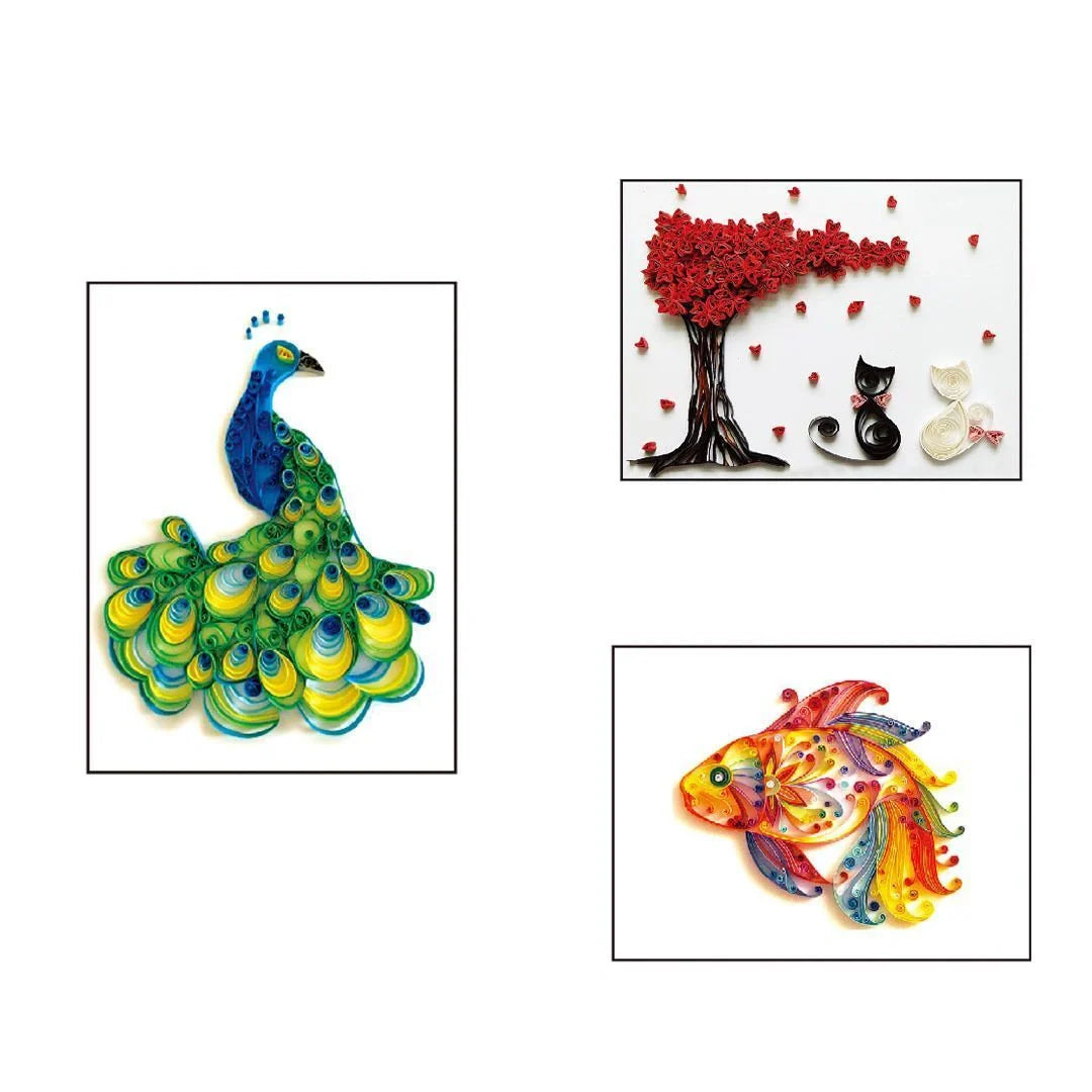 DIY Paper Craft Quill Art Kit with assorted colour paper strips and crafting tools