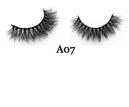 Handmade 3D mink false eyelashes showing 12mm length and 0.07mm diameter fibres for natural volume