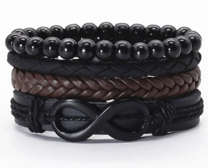Men's vintage braided leather bracelet, a stylish and durable accessory for any occasion.