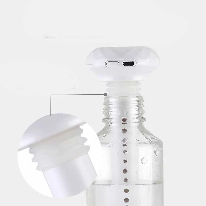 Mini ultrasonic air humidifier LED lamp USB essential oil diffuser car purifier aroma anion mist maker with 54mm diameter 220mm height portable design for 10-20 square metre spaces