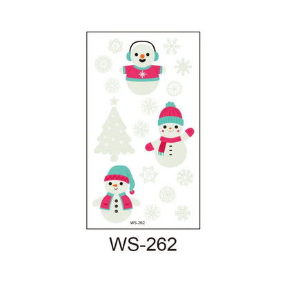 Glowing Christmas Santa Claus tattoo stickers in various festive designs