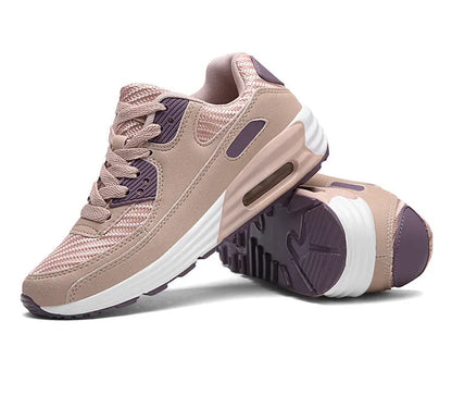 Women's casual shoes with 3.5cm heel in beige orange, grey, and pink purple colour options