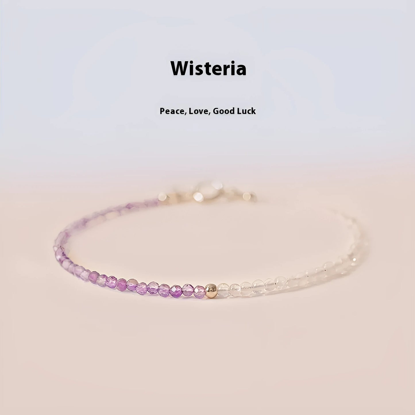 Women's geometric crystal bracelet with cut facets and spherical sections in 2mm purple rattan style.