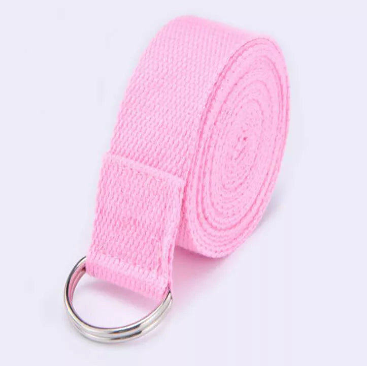 Adjustable cotton yoga tension band in various colours for flexibility training