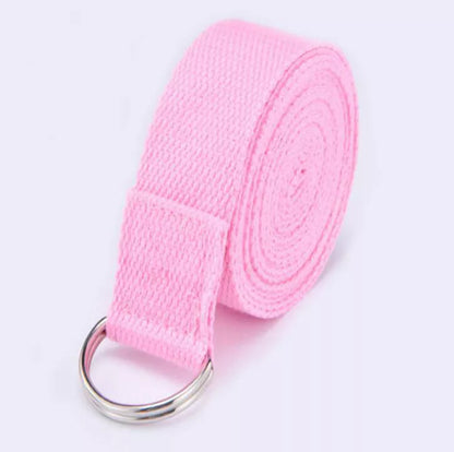 Adjustable cotton yoga tension band in various colours for flexibility training