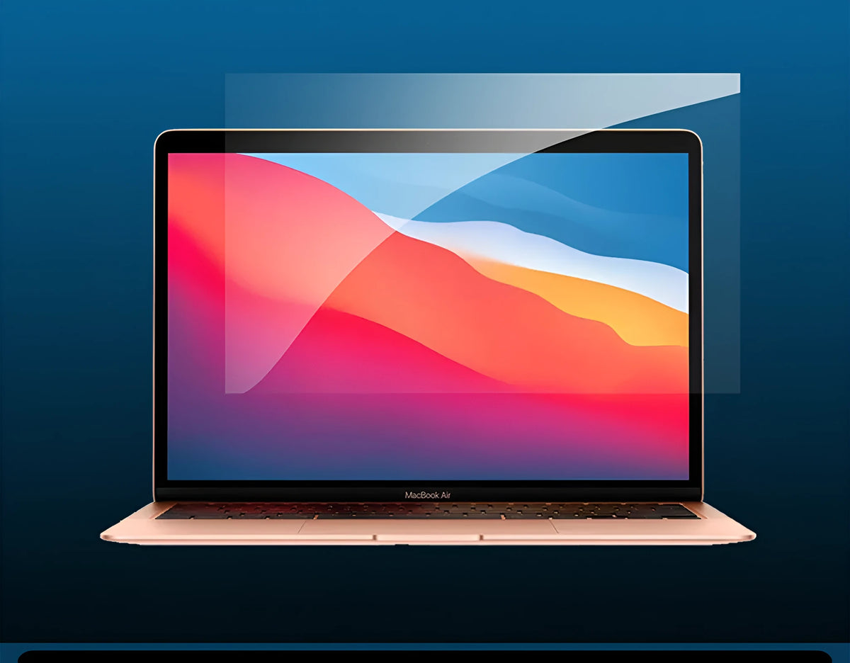 Asahi Glass tempered screen protector for Apple MacBook 13-inch Air and Pro models.