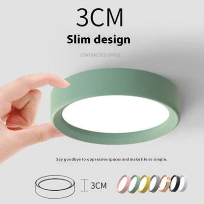 LED ultra-thin surface mounted downlight ceiling light in black aluminium shell