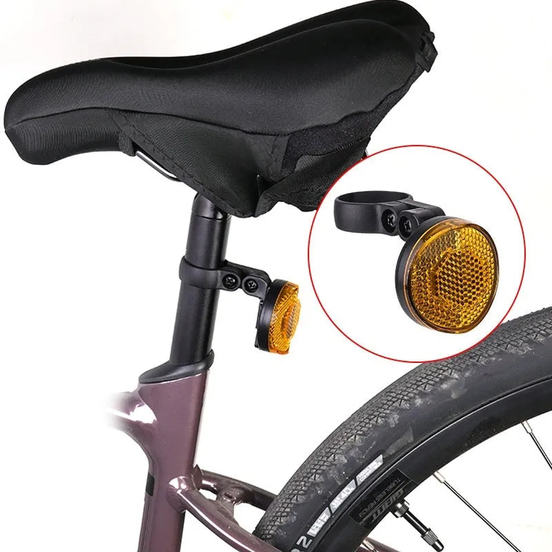 Plastic bicycle seatpost taillight bracket with anti-theft feature in red or yellow