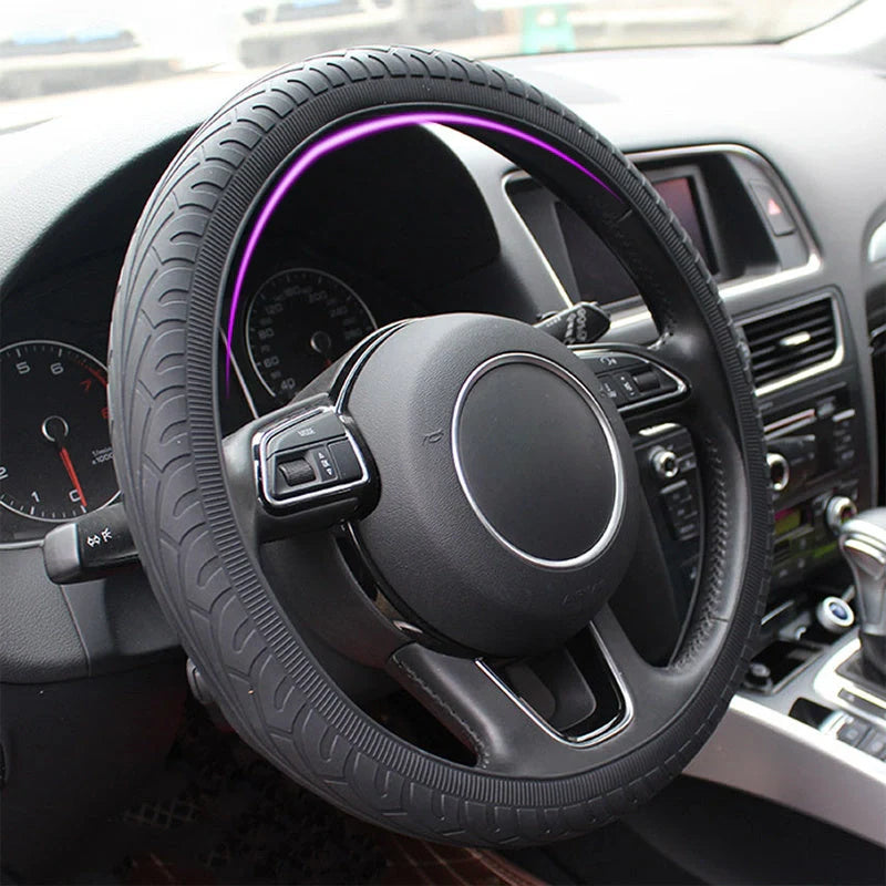 Anjiemei Silicone Steering Wheel Cover in various colours with crocodile pattern design
