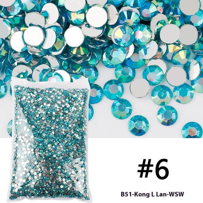 Resin flat magic colour nail rhinestones with eight-mesh pattern in assorted colours and sizes for nail art decoration