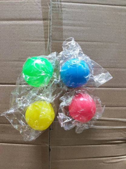 Colorful, luminous stress relief balls with a sticky surface for bouncing, squeezing, and sticking to surfaces
