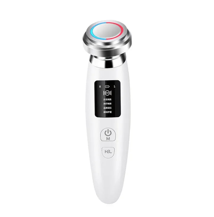 Pink facial cleansing and rejuvenation instrument with USB charging port