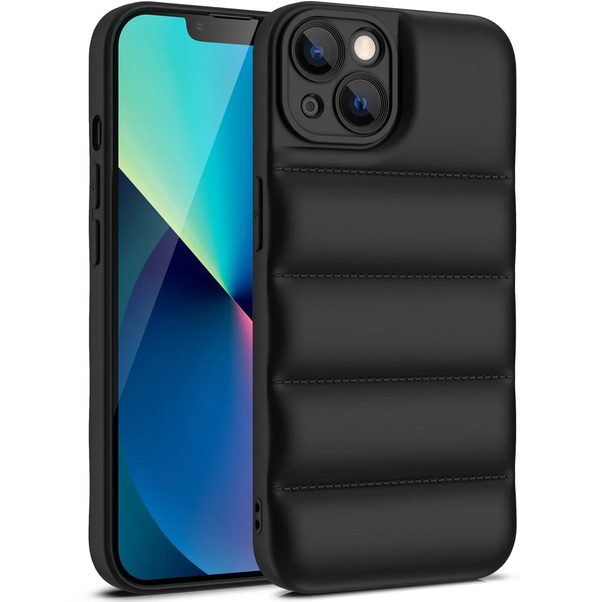 Solid colour TPU protective phone case for iPhone Pro Max and 6.1-inch models on a white background.