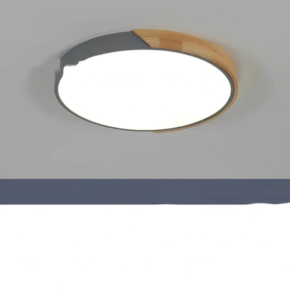 Modern circular ceiling lamp with remote control in black finish, 5cm height, suitable for bedrooms and living rooms