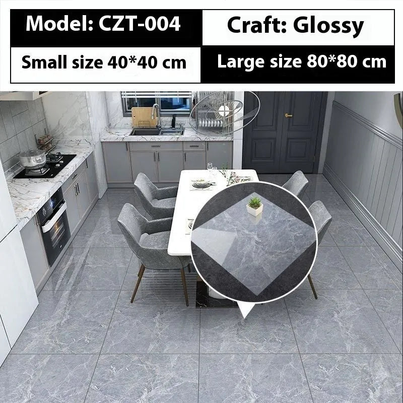 Close-up of geometric pattern marble effect self-adhesive wall sticker measuring 40x40cm