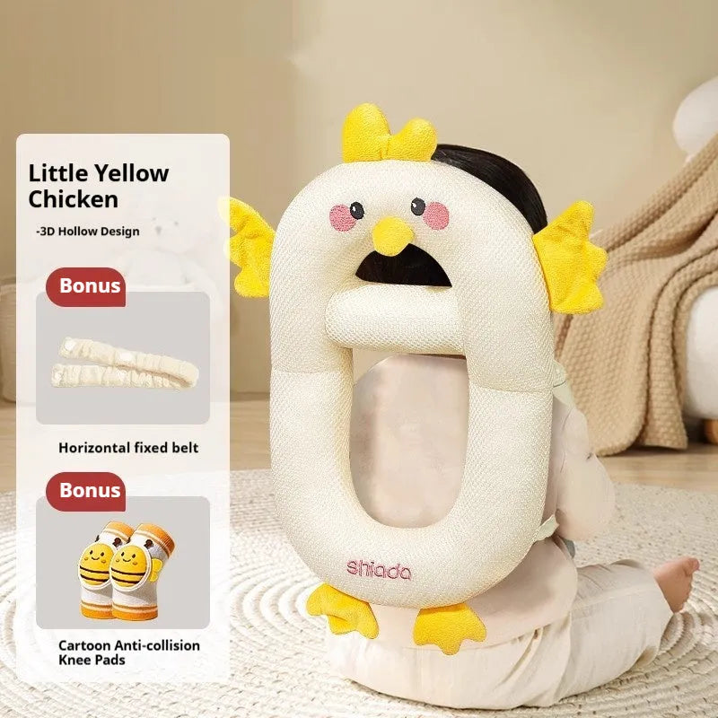 Cartoon anti-collision pillow for baby walking protection with knee pads