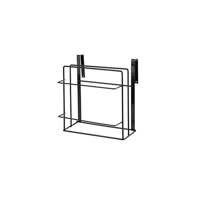 Double layer iron kitchen towel rack with chopping board storage