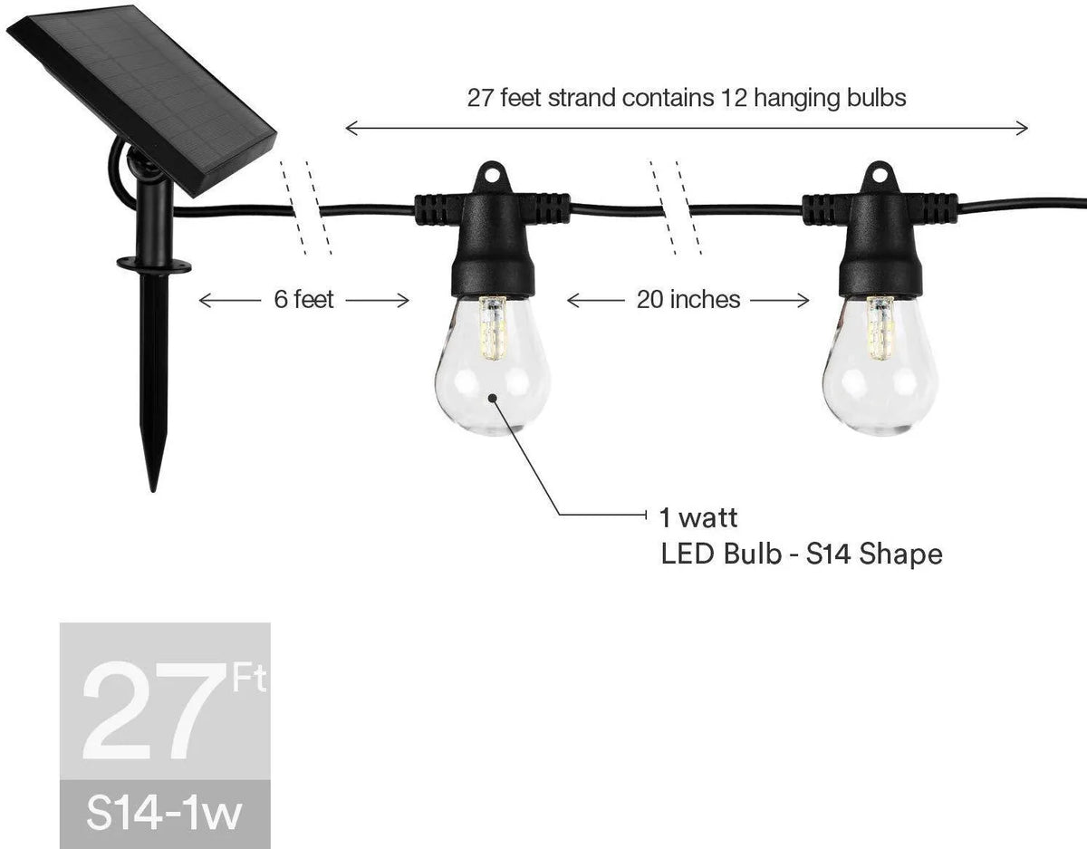 Waterproof solar string lights with PVC housing in garden setting showing LED illumination