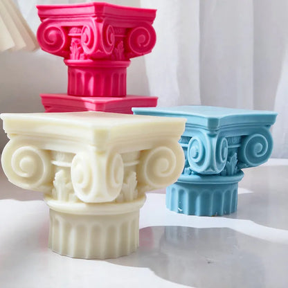 Roman pillar candle silicone mould for candles, cake, chocolate, and plaster crafts