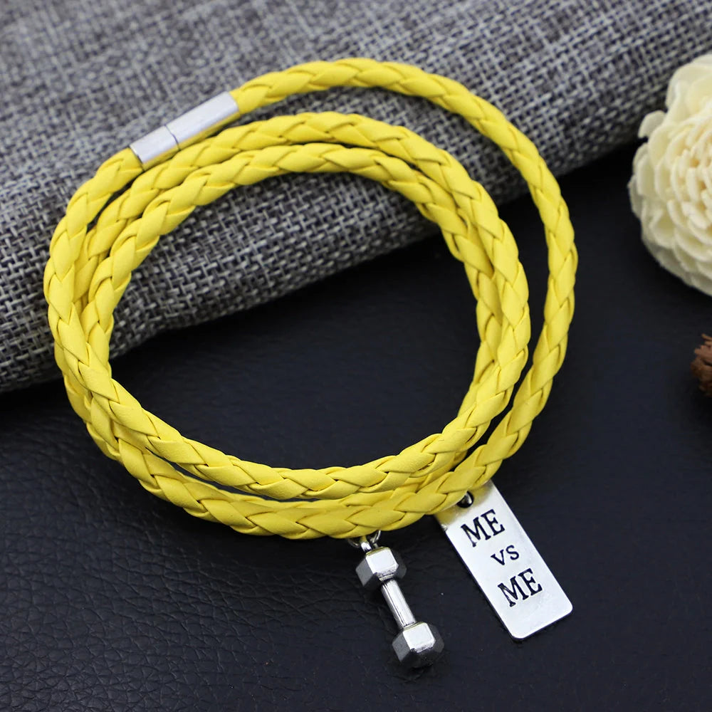 Premium woven PU rope bracelet in blue, elegant and durable accessory