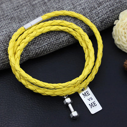 Premium woven PU rope bracelet in blue, elegant and durable accessory