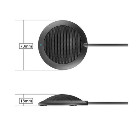 Black USB omnidirectional microphone with zinc alloy shell and metal mesh cover for desktop computers