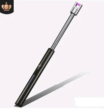 Rechargeable windproof electric lighter, 255mm zinc alloy PVD ice plated, USB charging, 360 rotation, multiple colours