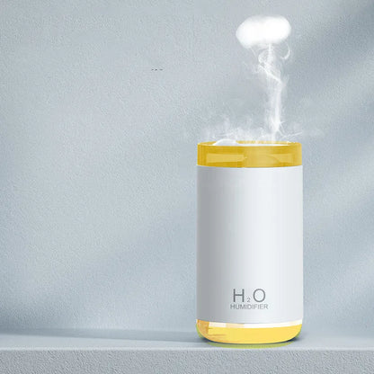 Jellyfish design USB humidifier with warm night light in white, pink or blue colours