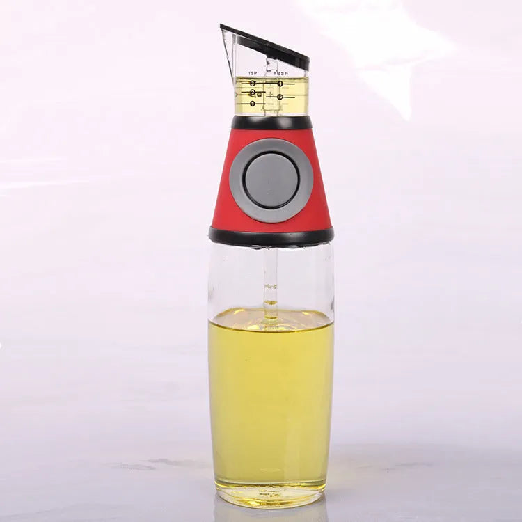 500ml clear glass oil bottle with 28.5cm height and square base for kitchen condiment storage
