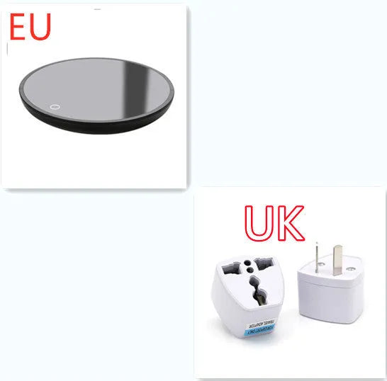 Black coffee mug warmer with waterproof design and temperature control switch