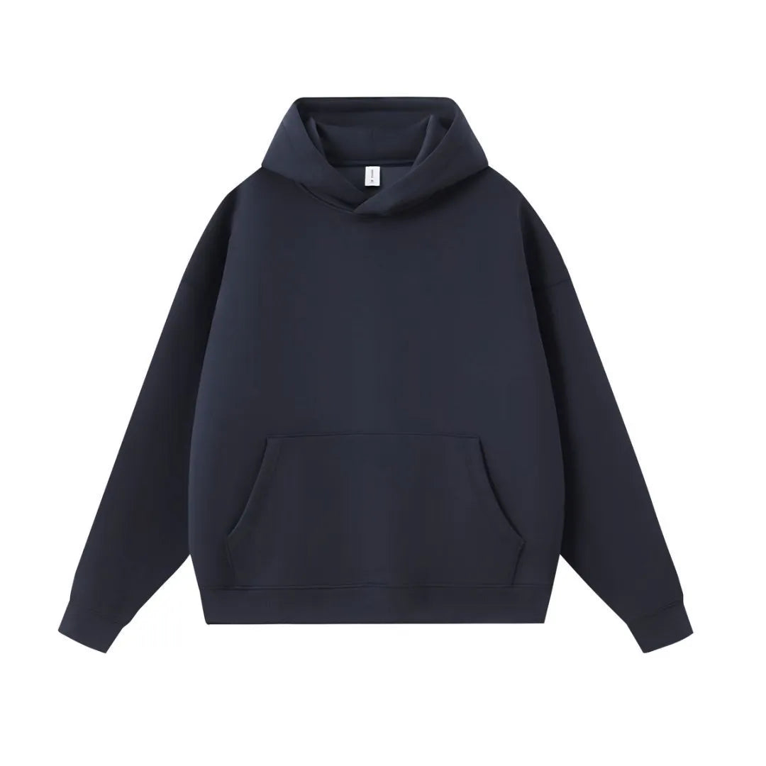 Unisex loose pullover hoodie in polyester, long sleeve, available in seven colours and sizes S to 3XL