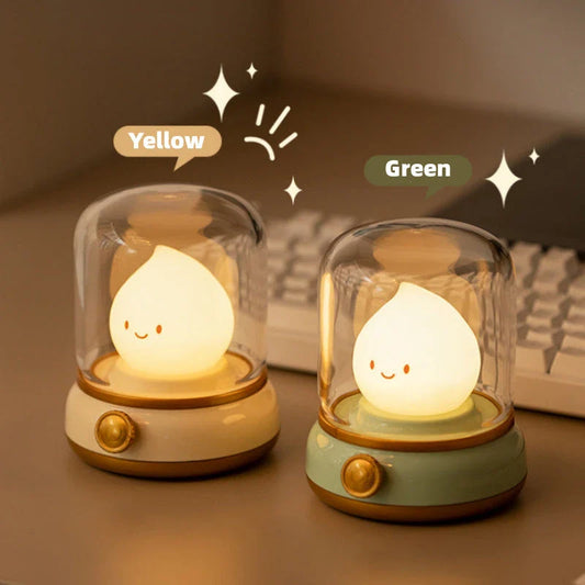 A retro-style desk lamp with adjustable lighting modes and a USB rechargeable design, perfect for bedrooms, living rooms, and home offices.