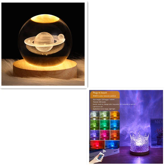 A USB-powered table lamp with a mesmerizing water ripple effect, providing a tranquil and soothing ambiance for any living space.