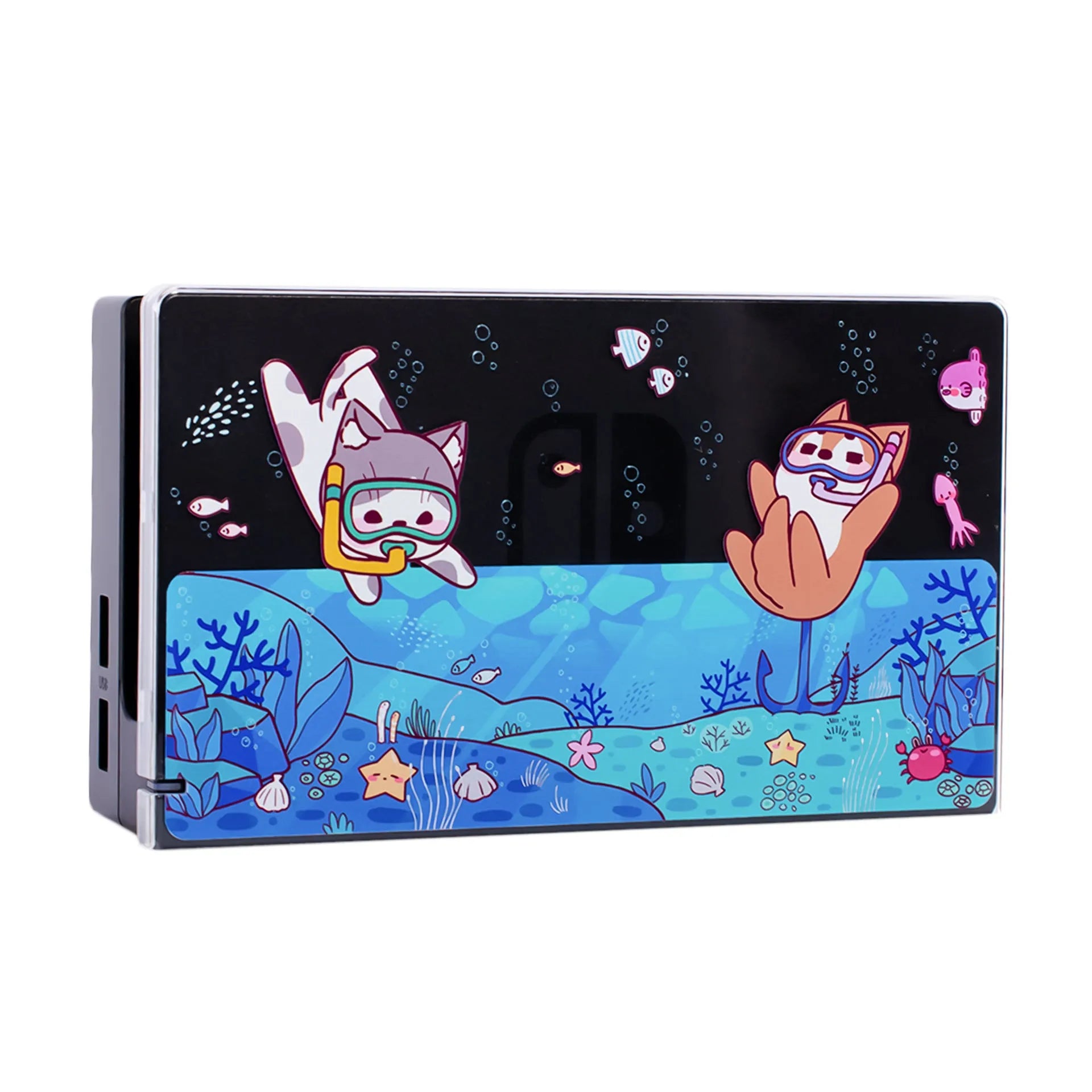 Pawdiary Nintendo Switch Oled protective case in submarine exploration colour design with TPU and PC construction