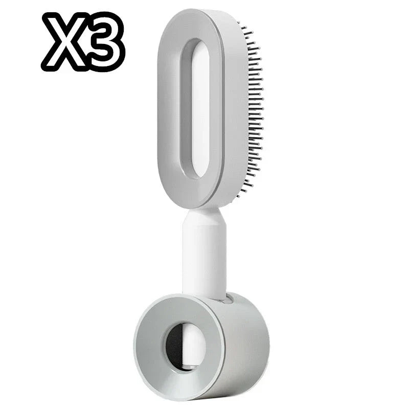 Premium self-cleaning hair brush with airbag massage technology for smooth, healthy hair