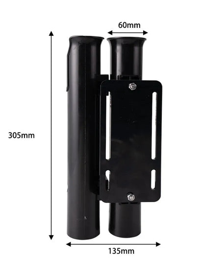 Motorcycle fishing rod rack with carbon material and double-layer plastic fishing rod frame