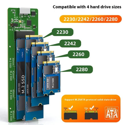 Aluminium alloy M.2 NGFF to USB 3.0 SSD enclosure, 110x40x9.2mm, in black or silver