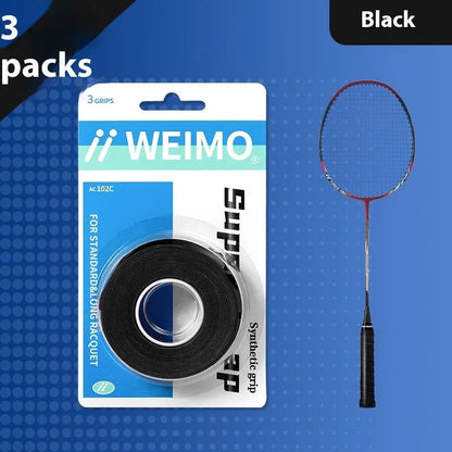 Badminton racket hand glue PU glossy overgrip 3 pieces per box in 13 colours