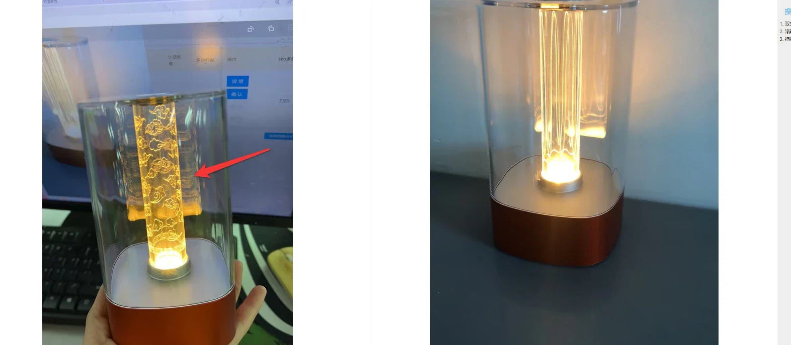 Elegant touch-controlled bedside lamp with soft, warm lighting, unique lamp post design, and wireless USB charging
